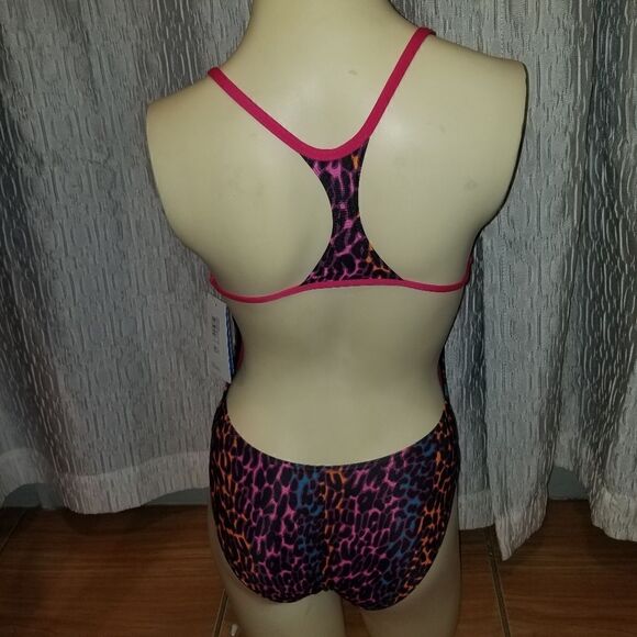 Arena Women's ANIMAL STRIPE BOOSTER BACK ONE PIECE Swimsuit Waterpolo 32 - Picture 4 of 12
